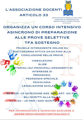 Corso asincrono di preparazione alle prove selettive del TFA sostegno. - GILDA - Benevento